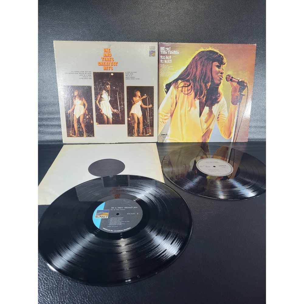 Ike And Tina Turner's Greatest Hits Vinyl LP STEREO & TOO HOT‎ TO HOLD! 2LP